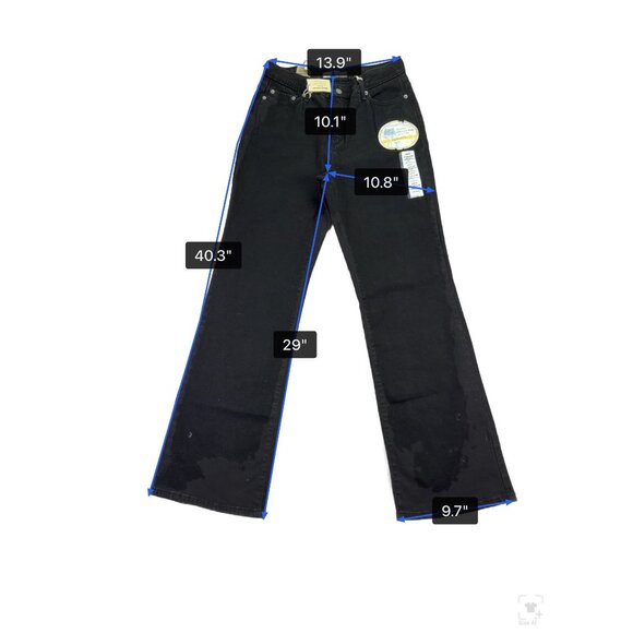 Levis Womens Black Denim Boot Cut 512 Jeans Mid Rise Stretch Sz10 Medium - Picture 14 of 15